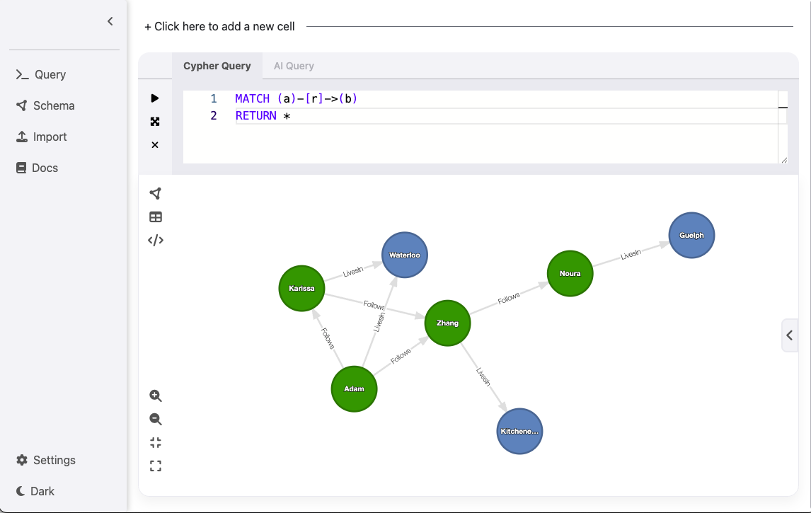 Query and visualize your graph | docs
